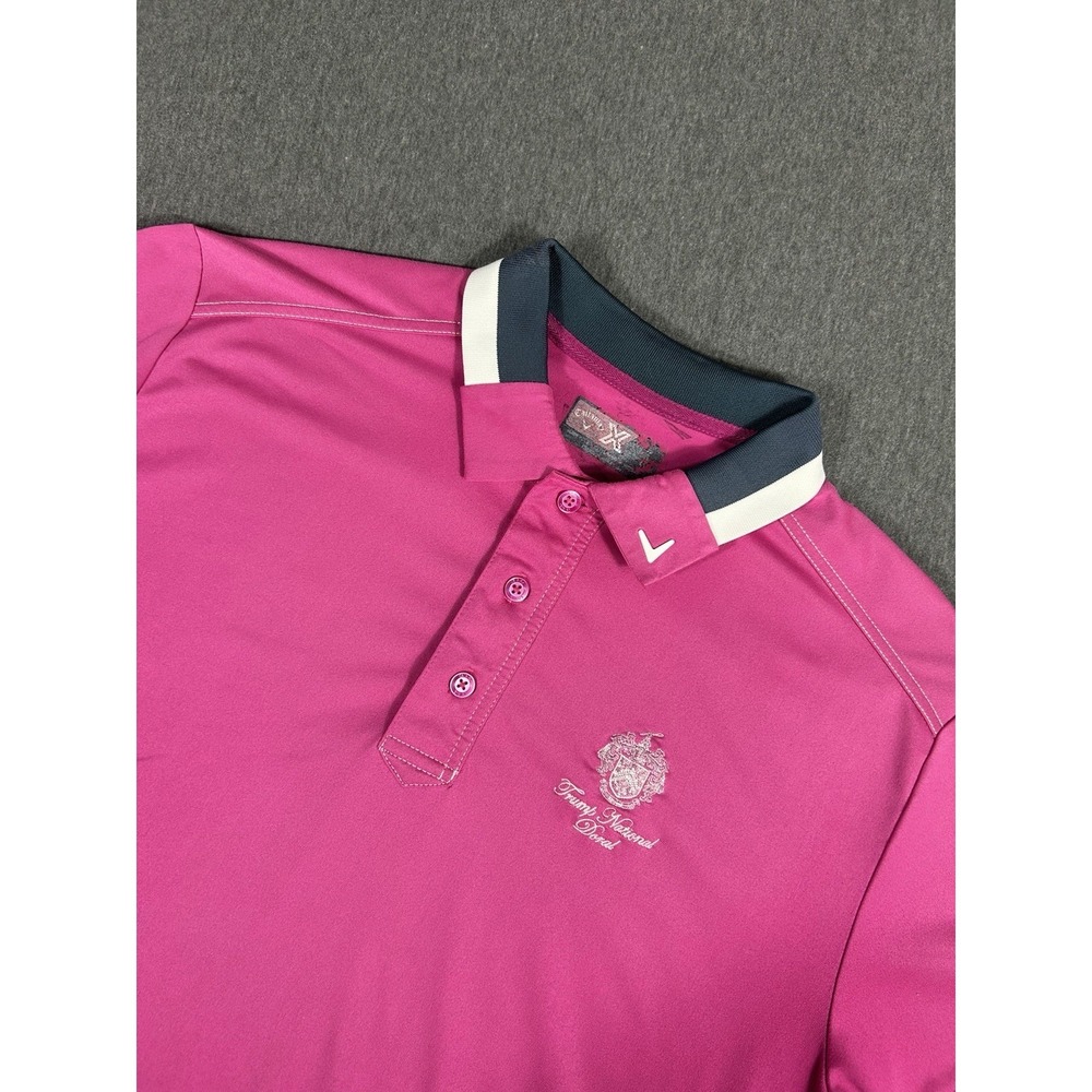 Callaway Men's Pink Golf Polo Trump National Doral Course Logo Performance XL